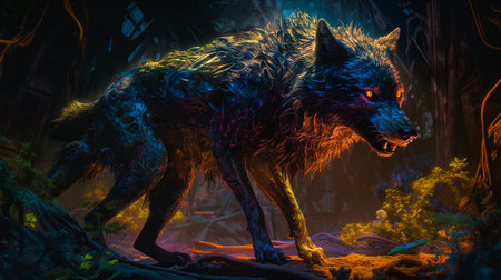 A Cursed Werewolf's Den. Generative AI.の素材