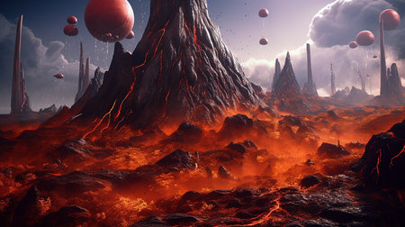The Volcano of Tomorrow. Generative AI.の素材