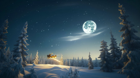 Santa's Christmas Delivery. Generative AI.の素材
