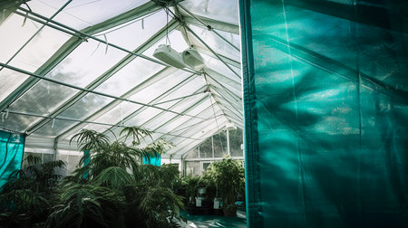 The Glasshouse Experience, A Peek Inside a Steel Framed Oasis. Generative AI.の素材