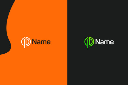 Modern OPD PD OD Letter geometry logo design and vector illustrationのイラスト素材