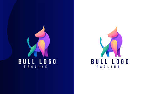 Modern Colorful bull logo design and vector illustrationのイラスト素材