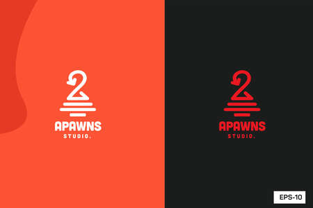 Modern Pawn with arrow logo design and vector illustrationのイラスト素材