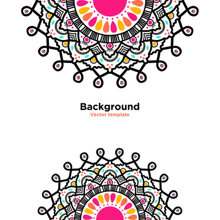 Colorful ornamental mandala design background with floral shapes vector designのイラスト素材