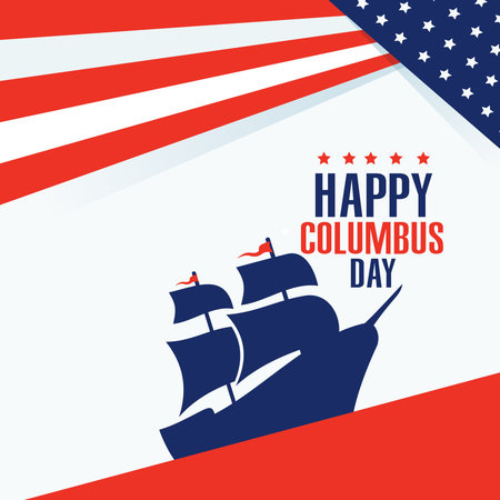 Columbus day greeting card or background vectorのイラスト素材
