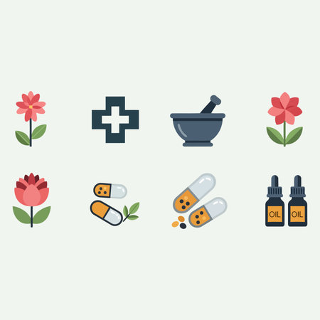 Flat icons set - medicine and health care. Vector illustration.のイラスト素材