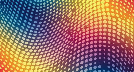A colorful gradient background design with a dot pattern fun abstract art dynamic background template. Design is eye-catching.の素材