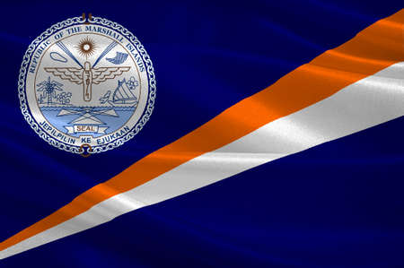 Flag of Marshall Islands, Majuro. 3d illustrationの写真素材