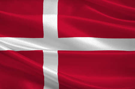 Flag of Denmark is a Scandinavian country in Europe. 3d illustrationの写真素材