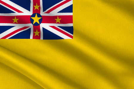 Flag of Niue (New Zealand), Alofi - Polynesia. 3d illustrationの写真素材