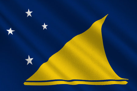 Flag of Tokelau (New Zealand) - Polynesia. 3d illustrationの写真素材