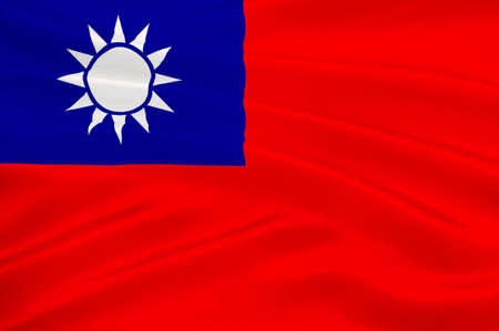 Flag of Taiwan officially the Republic of China is a state in East Asia. 3d illustrationの写真素材