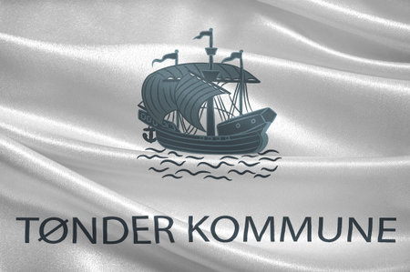 Flag of Toender is a municipality in Region Hovedstaden of Denmark. 3d illustrationの写真素材