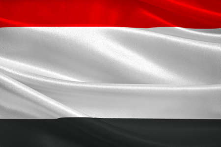 Flag of Kuyavian-Pomeranian Voivodeship or Kujawy-Pomerania Province in Poland. 3d illustrationの写真素材