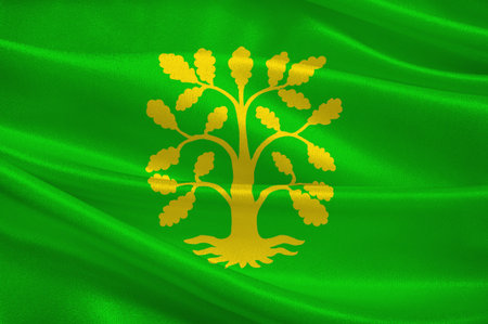 Flag of Vest-Agder is a county in Norway. 3d illustrationの写真素材