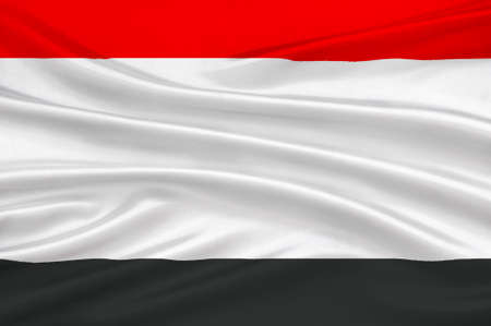 Flag of Kuyavian-Pomeranian Voivodeship or Kujawy-Pomerania Province in Poland. 3d illustrationの写真素材