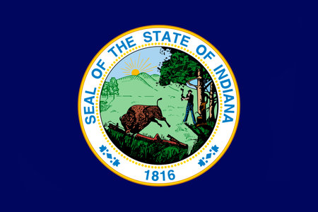 Flag of Indiana is a state in United States. 3D illustrationの写真素材