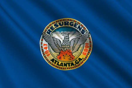 Flag of Atlanta is the capital of Georgia state, United States. 3D illustrationの写真素材