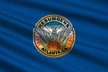 Flag of Atlanta is the capital of Georgia state, United States. 3D illustrationの写真素材