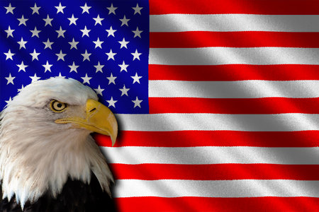 Flag of United States of America (USA). 3D illustrationの写真素材