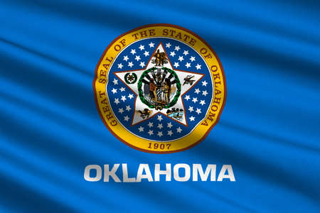 Flag of Oklahoma is a state in United States. 3D illustrationの写真素材