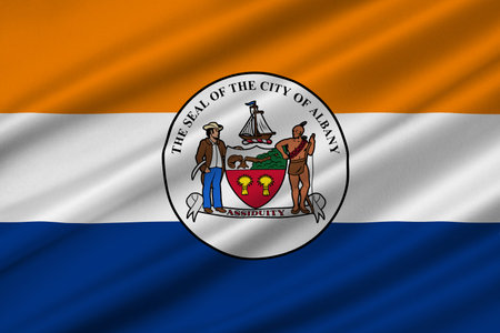 Flag of Albany is the capital of New York state, United States. 3D illustrationの写真素材
