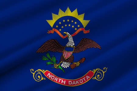 Flag of North Dakota is the state in United States. 3D illustrationの写真素材