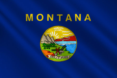 Flag of Montana is a state of United States. 3D illustrationの写真素材