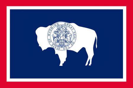 Flag of Wyoming is a state of the Western United Statesの写真素材