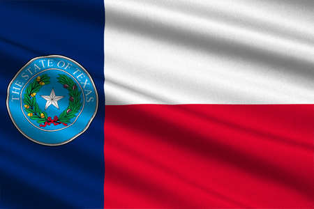 Flag of Texas is the second largest state of United States. 3D illustrationの写真素材