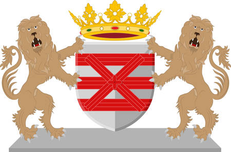 Coat of arms of Enschede also known as Eanske in the local dialect of Twents.のイラスト素材