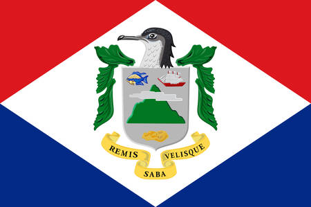 Flag of Saba is a Caribbean island and the smallest special municipality of the Netherlands. Vector illustrationのイラスト素材