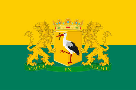 Flag of The Hague is the seat of government in the Netherlands, and the capital city of the province of South Holland. Vector illustrationのイラスト素材