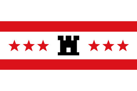 Flag of Drenthe is a province of the Netherlands. Vector illustrationのイラスト素材