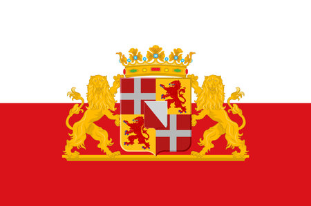 Flag of Utrecht is a province of the Netherlands. Vector illustrationのイラスト素材