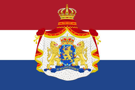 Flag of Netherlands or Kingdom of the Netherlands. Vector illustrationのイラスト素材