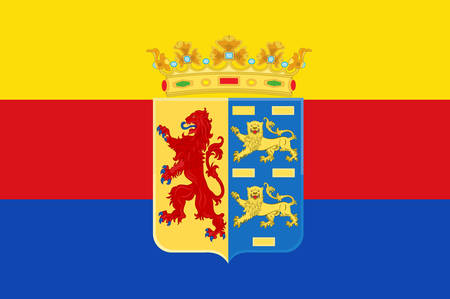 Flag of North Holland is a province in the northwest of the Netherlands. Vector illustrationのイラスト素材