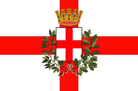 Flag of Milan is the second-most populous city in Italy and the capital of Lombardy. 3d illustrationのイラスト素材