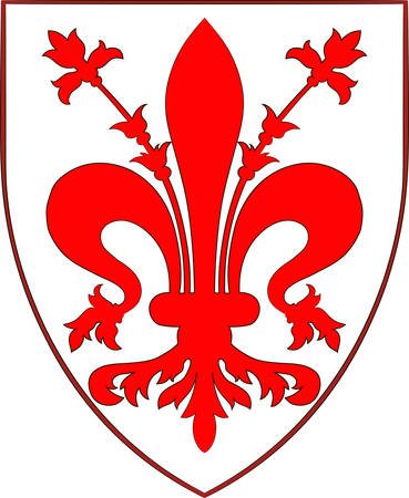 Coat of arms of Florence is the capital city of the Italian region of Tuscany and of the Metropolitan City of Florence. Vector illustrationのイラスト素材