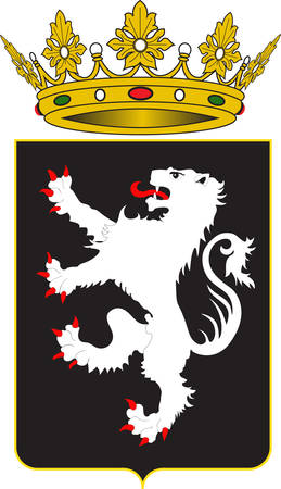 Coat of arms of Aosta Valley is a mountainous semi-autonomous region in northwestern Italy. Vector illustrationのイラスト素材