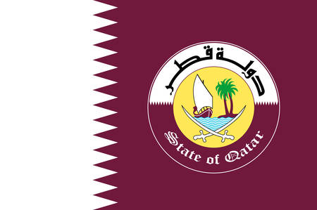 Flag of Qatar is a sovereign country located in Southwest Asia, occupying the small Qatar Peninsula on the northeastern coast of the Arabian Peninsula. Vector illustrationのイラスト素材