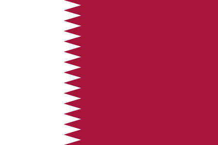 Flag of Qatar is a sovereign country located in Southwest Asia, occupying the small Qatar Peninsula on the northeastern coast of the Arabian Peninsula. Vector illustrationのイラスト素材