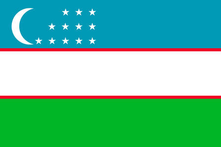 Flag of Uzbekistan is one of only two doubly landlocked countries in the world. Located in Central Asia. Vector illustrationのイラスト素材