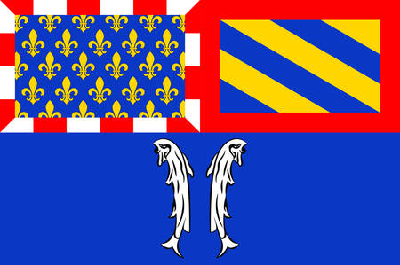 Flag of Montbard is a commune and subprefecture of the Cote-d'Or department in the Bourgogne region in eastern France. Vector illustrationのイラスト素材
