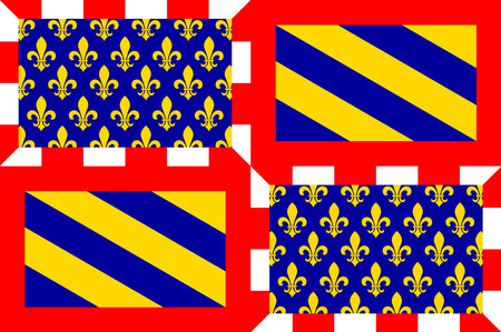 Flag of Burgundy historical area and the region of east-central France. Administrative center - the city of Dijon. Vector illustrationのイラスト素材