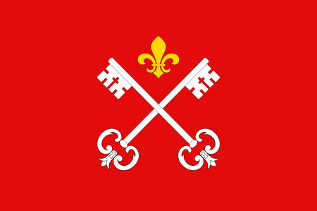 Flag of Louhans is a commune in the Saone-et-Loire department in the region of Bourgogne in eastern France. Vector illustrationのイラスト素材