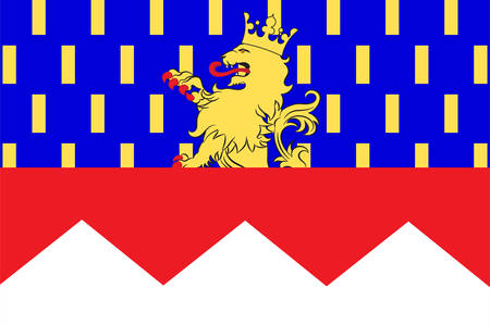 Flag of Jura is a department in the east of France named after the Jura mountains. Vector illustrationのイラスト素材