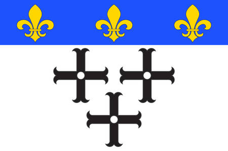 Flag of Allier is a French department located in the Auvergne-Rhone-Alpes region of central France. Vector illustrationのイラスト素材