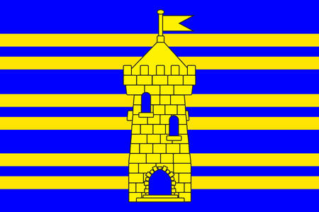 Flag of Territoire de Belfort  is a department in the Franche-Comte region of eastern France. Vector illustrationのイラスト素材