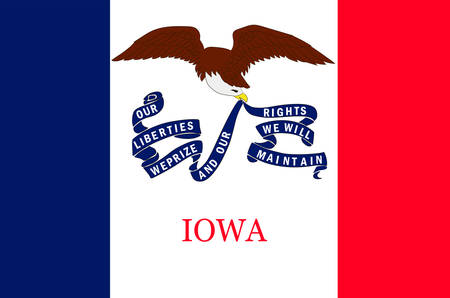 Flag of Iowa state of United States. Vector illustrationのイラスト素材